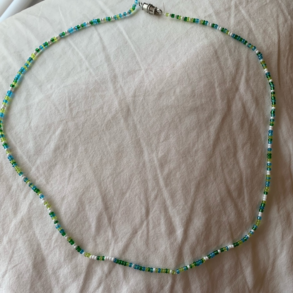 Blue, green, white; stretchy